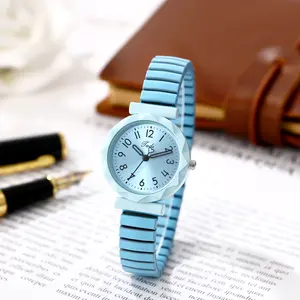 OIDEA Easy Reader Student Watch for Boys Girls Teens, Stretch Elastic Stainless Steel Band, Waterproof Big Number Sunray Dial Quartz Wrist Watch