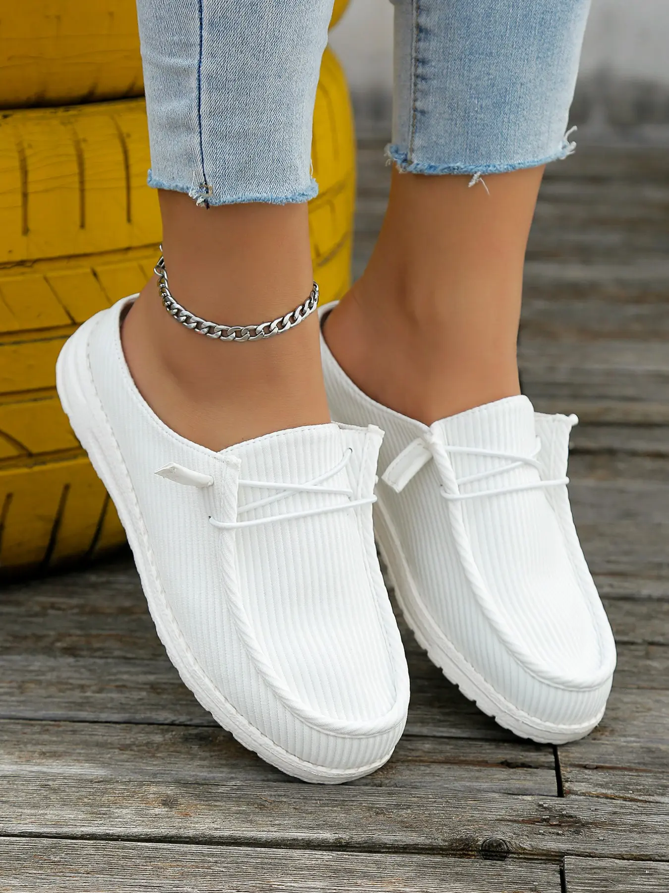 Women's Flat Tie Mules, Mule Flats, Round Toe Design, Comfortable Classic Fashion Daily Wear, All Season Casual Slip-Ons, Half Slipper Mules, Outdoor Versatile Style, Streetwear Mules, Mule Shoe, Shoes Mules
