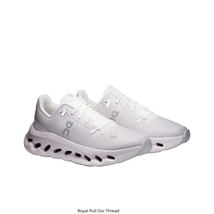 Pure White Breathable Mesh Running Sneakers, Hollow Shock-Absorbing Thick Midsole, Minimalist Lightweight Athletic Shoes for Women Daily Walking, Fitness Jogging and Casual Daily Wear