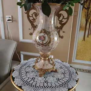 Handmade Crochet Lace Tablecloth, Round Polyester Knit Fabric, European Style, Elegant Cutwork Design, Flower Pattern, Dining Table Decor