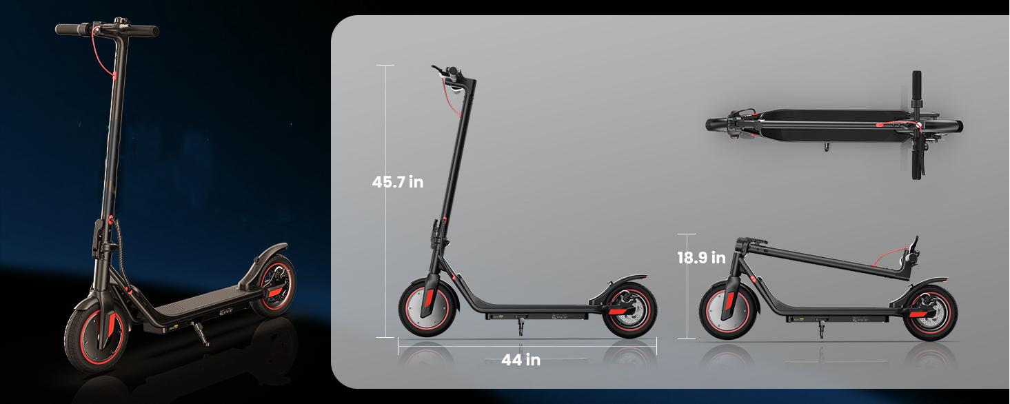 【summervibes】Long Range Commuter Electric Scooter, 22MPH/18MPH Max Speed, 21 Miles Long Range,10''/8.5'' Tires,  Folding Electric Scooter Adults with Head Lights