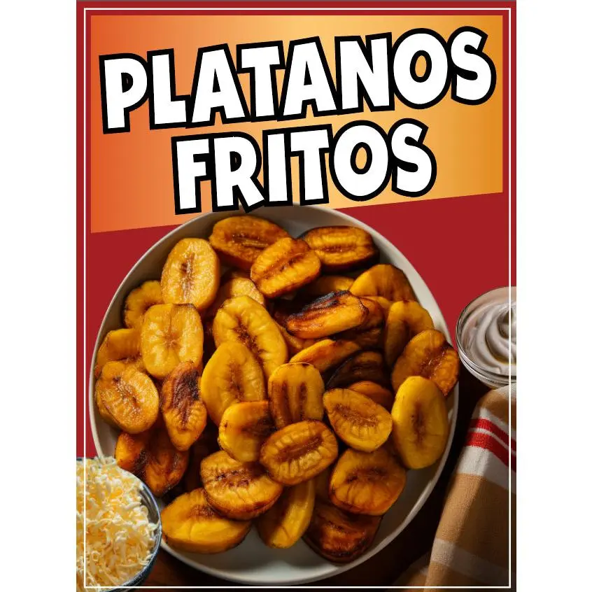 Platanos Fritos  Sign Decal Window Sticker Truck Concession Vinyl Restaurant
