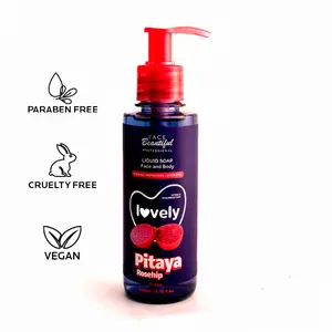 Face Beautiful Brazilian Pitaya Liquid Soap Tropical Summer Gentle Daily Facial and Body Cleanser, Hydrating, Nourishing Foam for All Skin Types, 200 ml / 6.76 fl oz