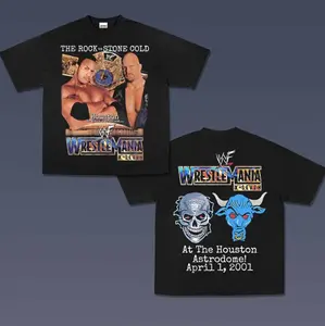 The Rock Vs Stone Cold Vintage Graphic Tees, Wrestling Tshirt, WWE Shirts, Masters 2025 Merch, Business Casual Outfits, Unisex Vacation Outfits Men Clothing Gifts Women Streetwear Cotton Menswear
