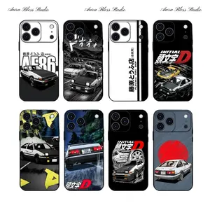 Anime I-Initial D AE86 Phone Cases For iPhone 17 Promax Air 16 15 14 Pro Max Plus 13 12 11 Black Soft TPU Shockproof Protective Cover Gifts For Birthday Valentine Christmas Thanksgiving Halloween