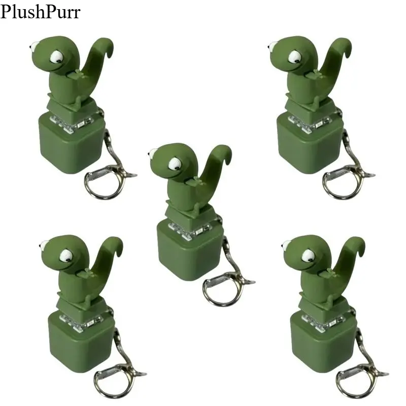 Eco-Friendly Lizard Animal Form LED Light Portable Keychain Charm & Twilly - USB Rechargeable Light, Realistic Croaking Sound, Color Changing, Luggage Bag Accessory, Kids Gift, iPhone 16 Pro Compatible, 2026 Black Friday Deal summerwins, Christmas, Birthd