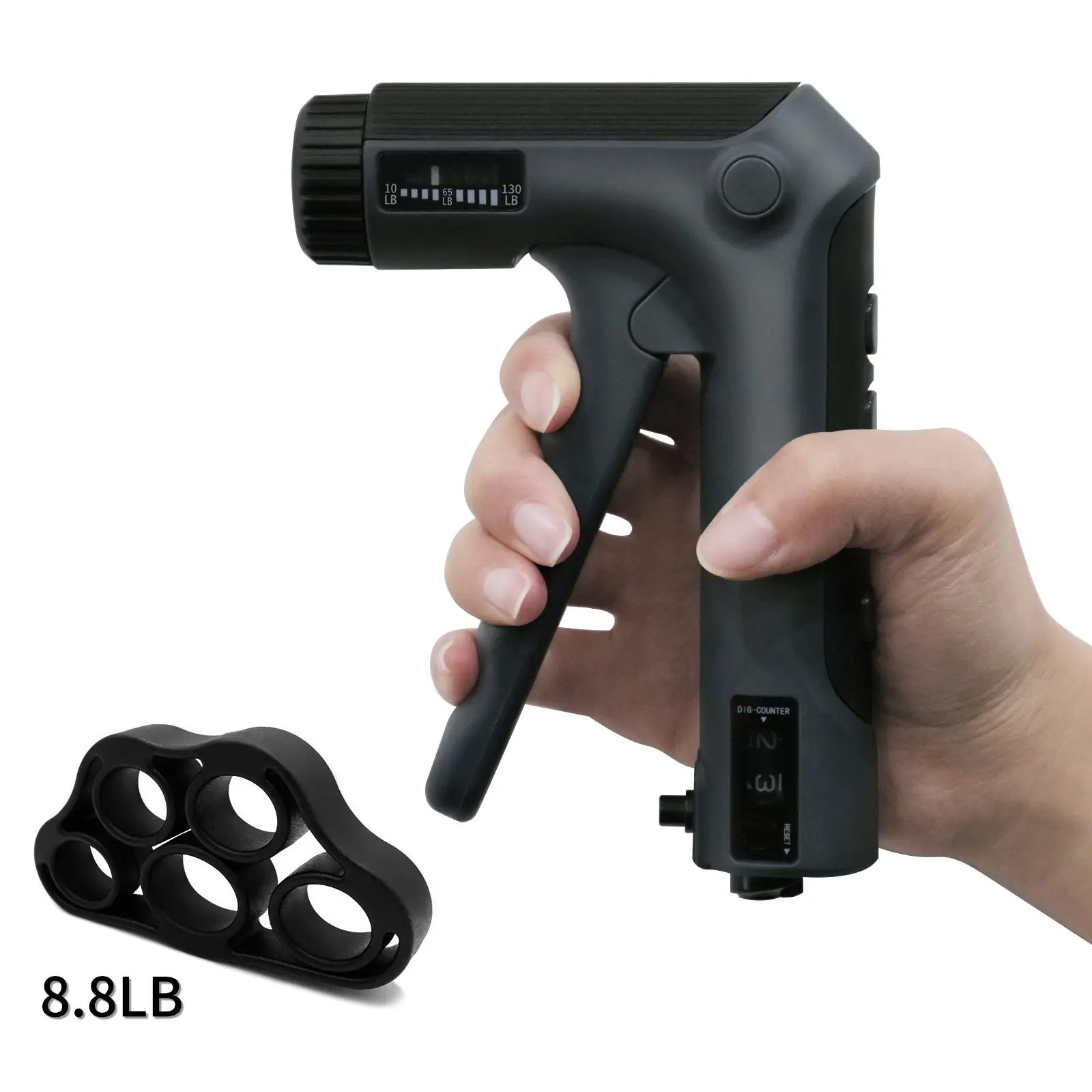 HXD-ERGO Adjustable Hand Strengthener, 11-132 LBS Resistance Strength Training Accessory, Portable Workout Hand Gripper for Home Workouts, Grip Training, 11-132Lbs, Home Workout Equipment, Unisex