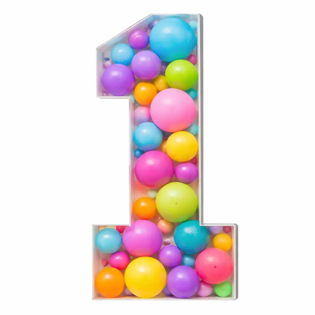 37 in | Mosaic Number Balloon Frame 0-9 | Balloons Not Included