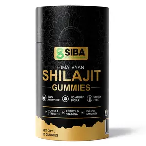 SIBA Himalayan Shilajit Gummies - 60 Count, 100% Ayurvedic, No Added Sugar, Gluten Free, for Men & Women, Boost Energy, Support Hormonal Balance