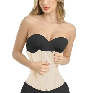 Curvesbyraisa Extrema Cinturilla 15 Varillas High Compression Powernet Fabric Adjustable Middle Zipper Breathable Shapewear for Women's Daily Wear