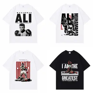 Fashion Muhammad Ali Oversized Cool Streetwear Retro Crew Neck Pure Cotton Soft T-shirt Women Men Unisex Summer Comfortable and Stylish Items Holiday Gifts Father's Day