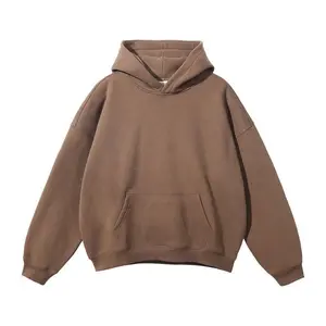 Unisex 350gsm Thick Fleece Hoodie - Winter Oversized Loose Fit, Solid Color Basic Pullover for Cold Weather Menswear Sweatshirts