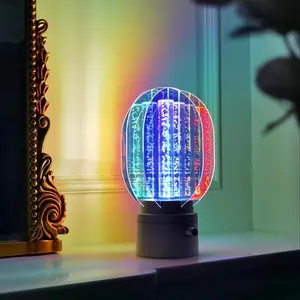 360° Rotating Aurora Night Light, USB Rechargeable Night Light with Rotating Button to Adjust Brightness, Decorative Light for Bedroom Party Desktop