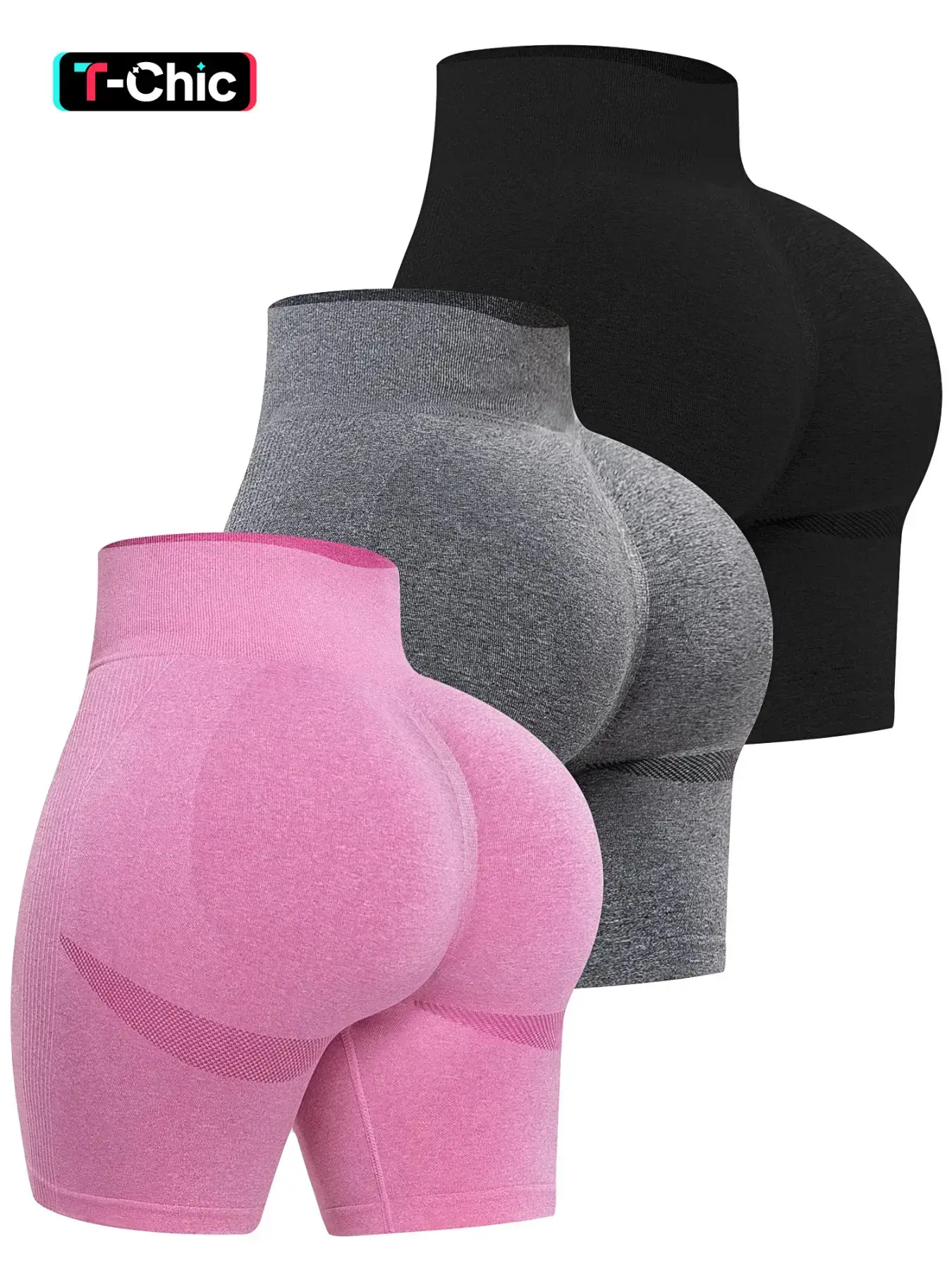 Women's Solid High-Waisted Shorts, Casual Comfy Breathable Seamless Sports Yoga Shorts for Yoga Gym Workout, Ladies Bottoms for All Seasons, Compression Stretch Shorts