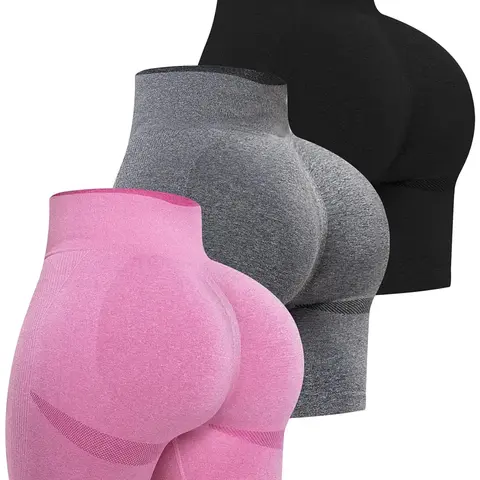 Women's Solid High-Waisted Shorts, Casual Comfy Breathable Seamless for Yoga Gym Workout, Ladies Bottoms for All Seasons, Compression Stretch Shorts, Tight Fitted Shorts