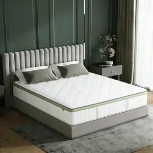 Queen Mattress, 12 Inch Hybrid Mattress in a Box, Memory Foam and Pocket Springs, Medium Plush Feel with Motion Isolating, CertiPUR-US Certified, Fiberglass