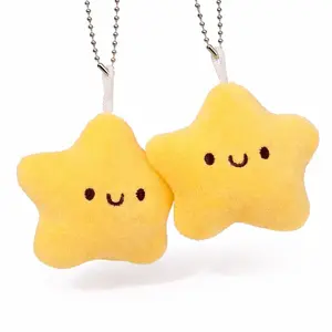 Y2K Plush Yellow Star Keychain – Kawaii Star Bag Charm