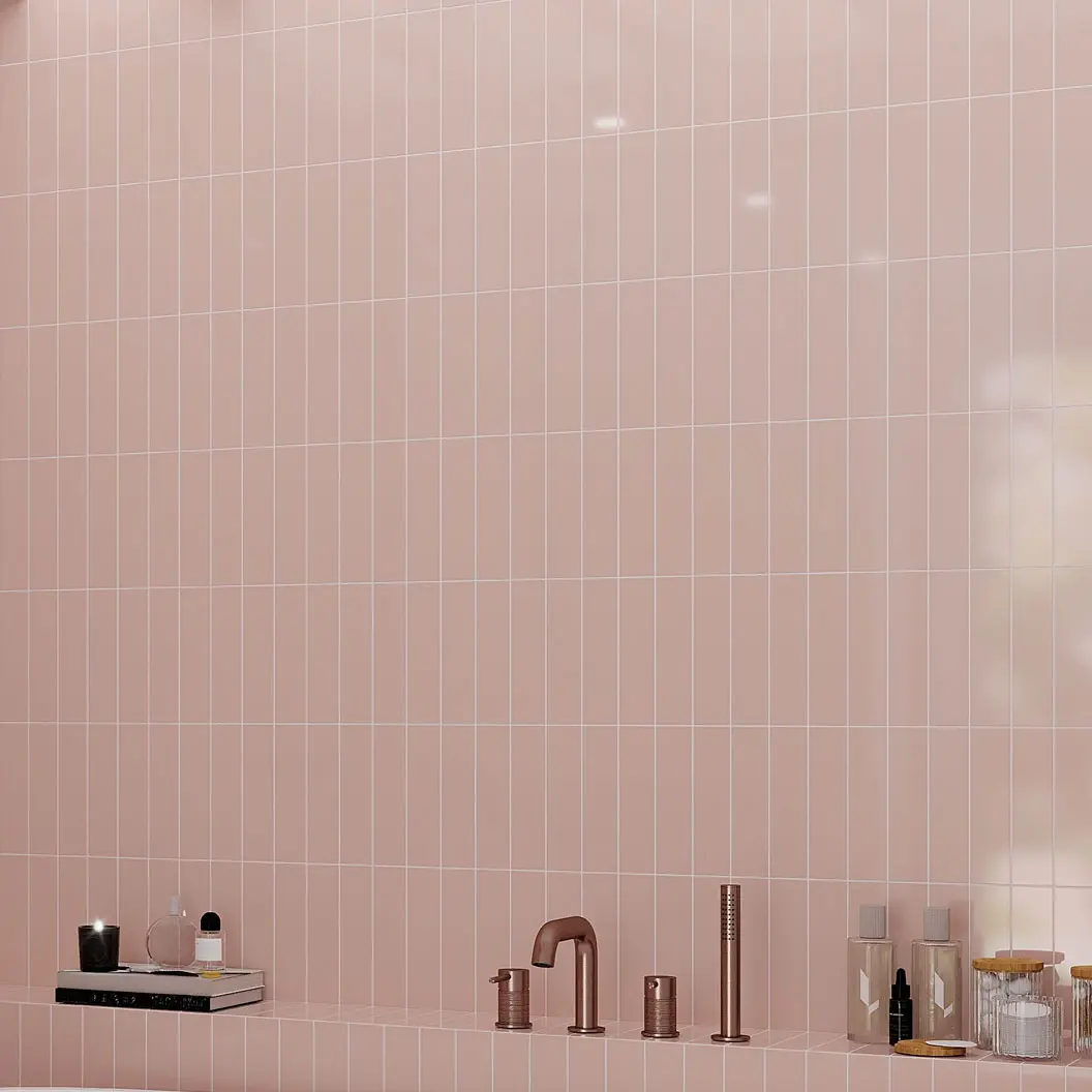 Pink 2x8 Glossy Ceramic Subway Tile (60 pack, 6.46 sq ft/case)