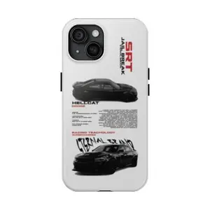 Black SRT H.e.l.l.c.a.t Dodge Car Phone Case for iPhone 11-17