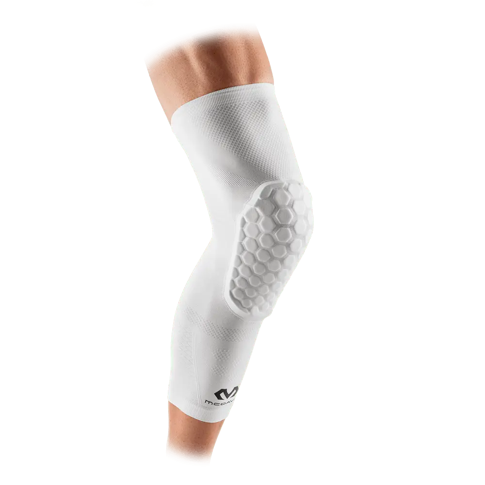 McDavid ELITE HEX® Leg Sleeves/Pair - 80% Polyamide, 9mm HEX Technology, Breathable Knit Compression, Moisture Management, Long Bottom Portion for Enhanced Protection