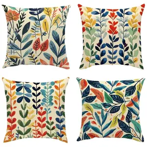 4-piece set, Bohemian throw pillow cover, featuring geometric patterns, warm and comfortable, beautiful and practical, 18x18 inches, suitable for home sofa decoration, home accessories, bedroom zipper pillow covers. (Does not include filling material)