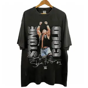 Retro90s Steve Austin Wrestling Stone Cold Wwe Gift Unisex Shirt Casual Graphic