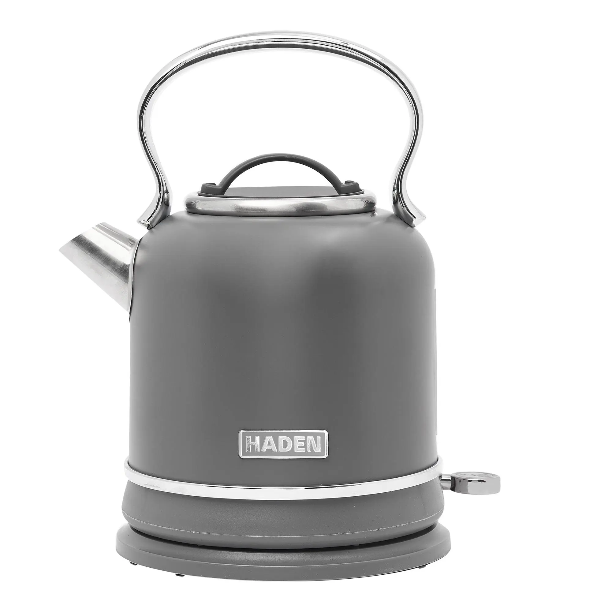 Haden Chelsea 1.7 Liter Electric Water Kettle w/ 360-Degree Base, Grey & Chrome
