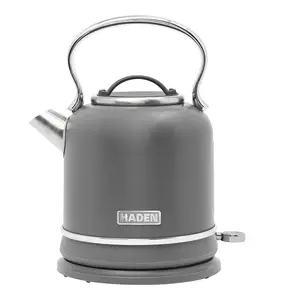 Haden Chelsea 1.7 Liter Electric Water Kettle w/ 360-Degree Base, Grey & Chrome