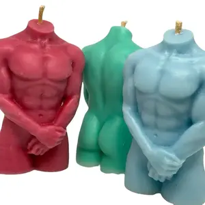 Masculine Torso Candle Non Scented Paraffin Novelty Candle