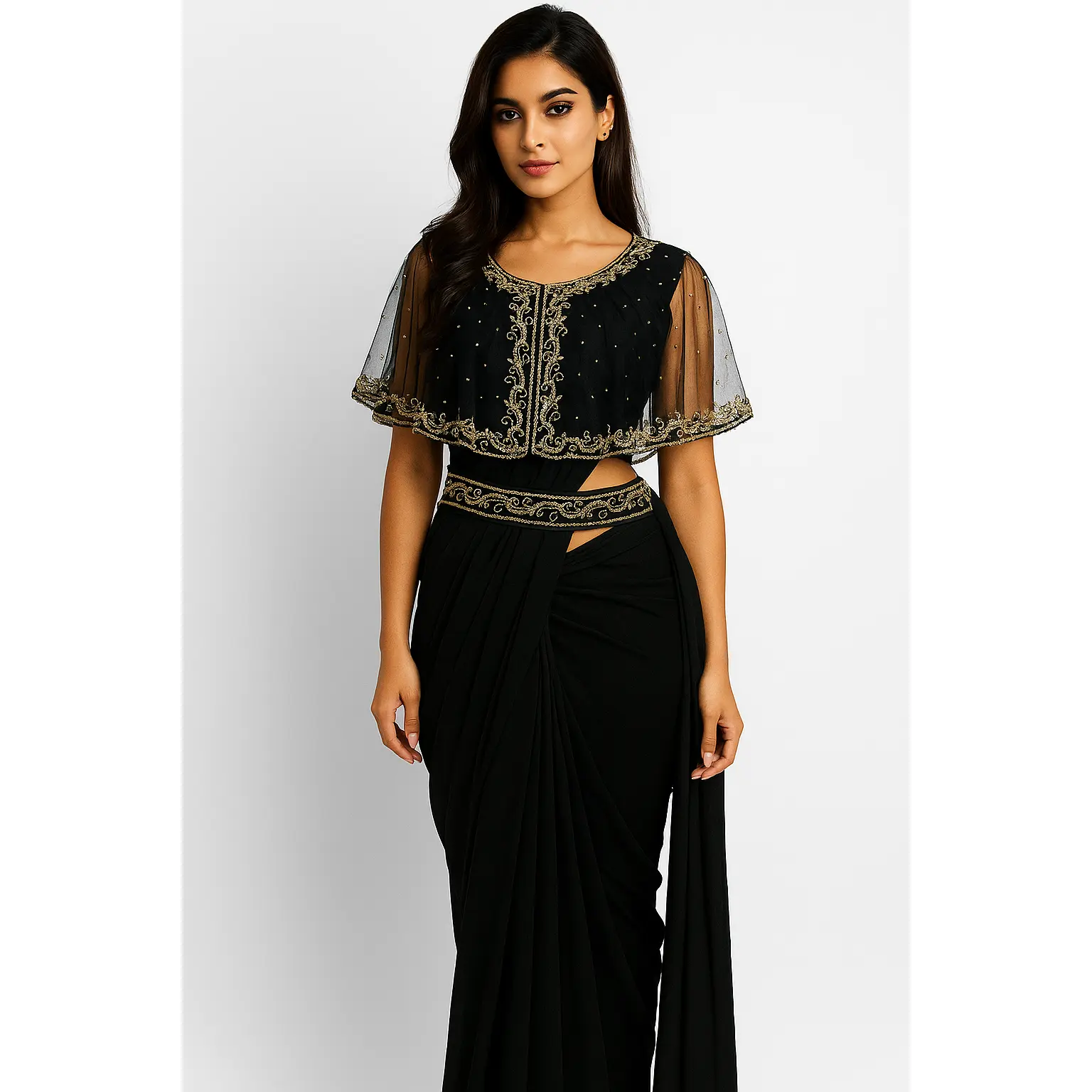 Designer Handmade Ready-to-Wear Saree with a Modern Twist