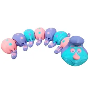 Caterpillar 3D Printed Articulating Figurine Articulated