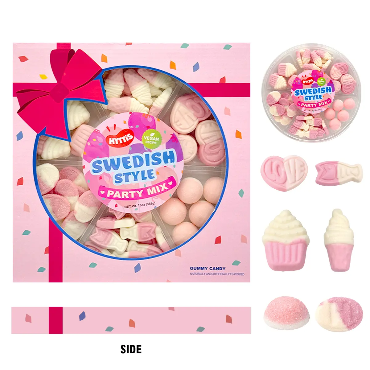 Swedish Style Gummy Candy Gift Box 368g Sweet & Sour Assorted Chewy Gummies Watermelon Banana Toffee Strawberry Vanilla Watermelon Candy Gift