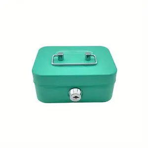 Mini Money Saving Metal Keylock Storage Box with Keys, 1 Piece Multipurpose Portable Coin Deposit Box with Handle, Universal Money Box, Money Organiser, Room Decor, Home Decor Supplies