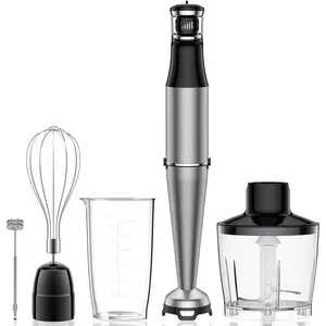 Immersion Blender Handheld 1100W 5 in 1 Corded Stick Hand Blenders for Kitchen with Trigger Speed Control, with Beaker, , Whisk, Frother,  Emulsifier for Soup, Smoothie, Puree