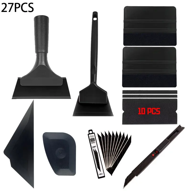 KUNAISI 27PCS Window Tint Tool Kit Complete Vinyl Wrap & PPF Installation Set with Squeegee & Cutter KUNAISI 27PCS Window Tint Tool Kit Complete Vinyl Wrap & PPF Installation Set with Squeegee & Cutter
