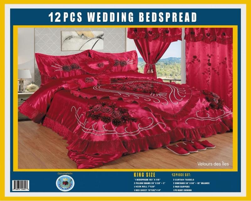 3 weddings set  12 pcs wedding bedspread