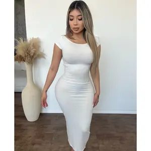 Daniella Open back Maxi Dress (White)