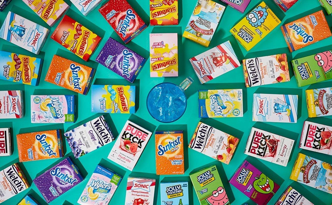 Jolly Rancher Singles To Go Variety Pack, Powdered Drink Mix, Zero Sugar, Low Calorie, Includes 4 Flavors: Green Apple, Blue Raspberry, Cherry, Watermelon, 1 Box (30 Single Servings)