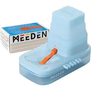 Portable Paint Brush Cleaner: Paint Brush Rinser with Drain for Acrylic, Watercolor & Water-Based Paints - 5-Slot Silicone Brush Washer & Holder, Blue