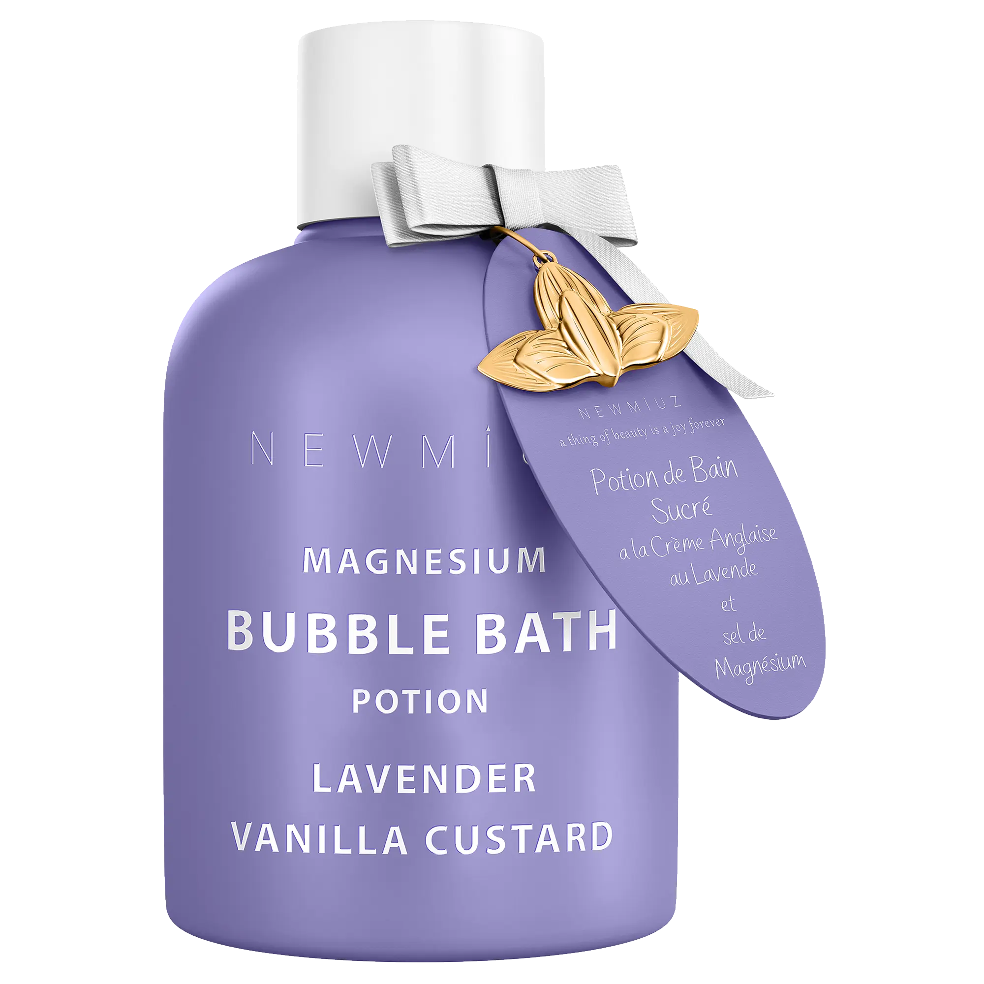Magnesium Bubble Bath | Lavender Vanilla Foaming Soak | Long-Lasting Bubbles | Moisturizing & Muscle-Relaxing Spa Bath | All-Natural Stress Relief