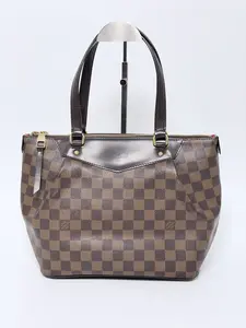 Pre-owned Louis Vuitton Damier Ebene Coated Canvas Top Handle Damier Ebene Chelsea Tote Bag Shoulder Handbag JA321LV