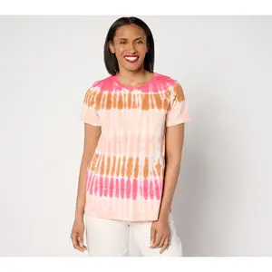 LOGO Life by Lori Goldstein Cotton Slub Tie Dye Top
