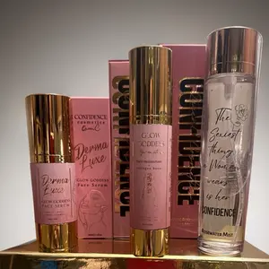 3pc Glow Goddess Set: Face Serum, Moisturizer & Rose Water w/witch hazel Skincare Hydrate Moisturizing