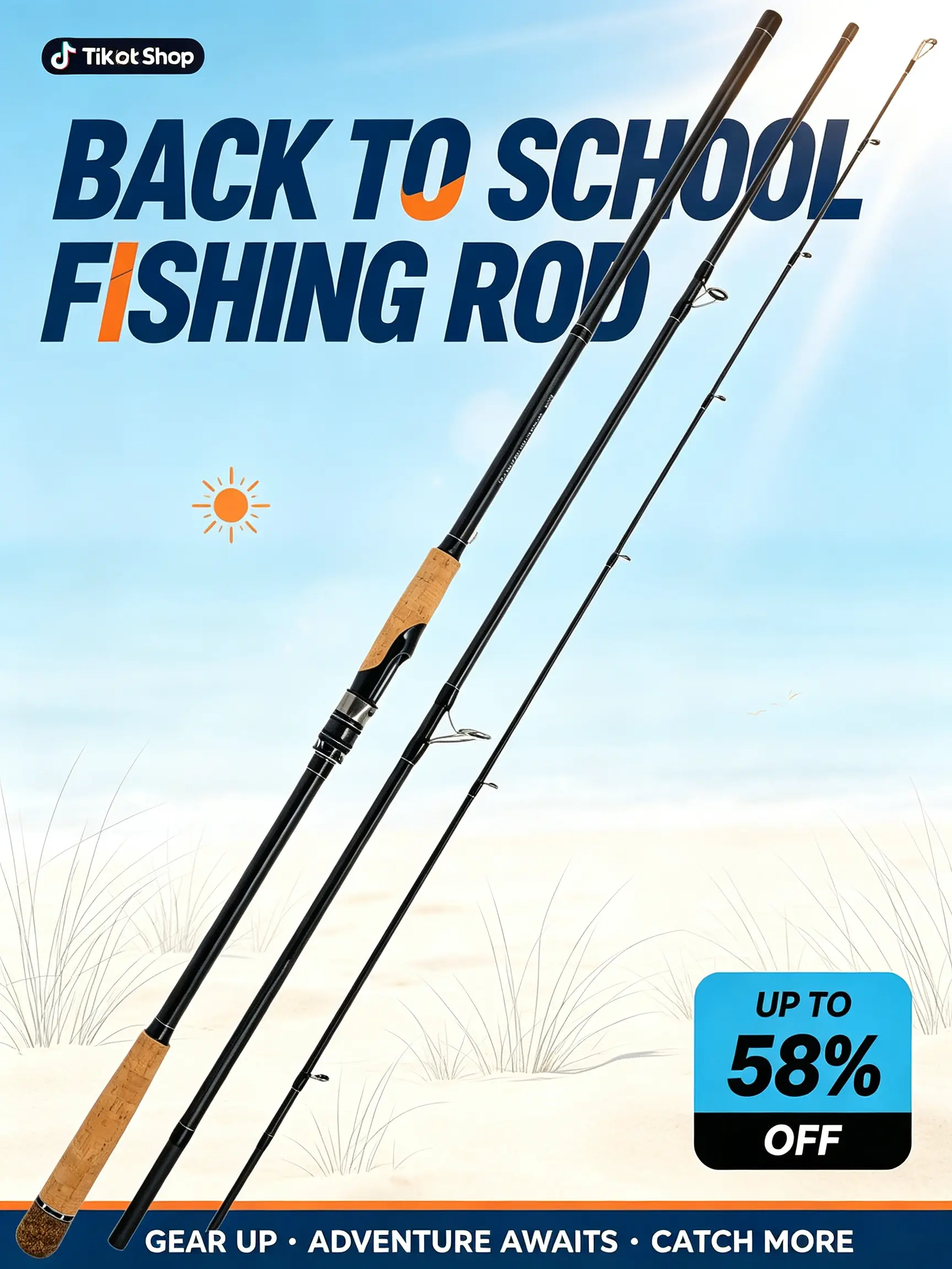 【Back to School Gift】Jenseits Fishing Rods, 3-Piece Carbon Fiber Spinning Poles, Saltwater Resistant Guides, 9'/10'/12'-Portable 3-PieceCork/EVA Grip for Bass Trout Inshore & Surf Telescopic Rod Telescoping Rod Travel Surf Rod