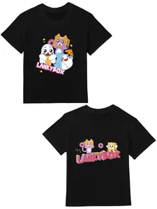 Lankybox Teen's T-Shirts Round Neck Short Sleeve Shirts Gifts For Boys & Girls Spring & Summer Gifts For Anime Fans