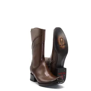 2875503150- Vaquero Signature Men's Dubai Toe Boots Flor Entera Cafe Difuminado