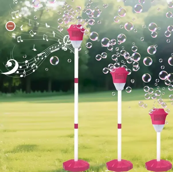 Vertical street lamp bubble machine with music charging function - Fun bubble gadget for children's party courtyards and social media posts