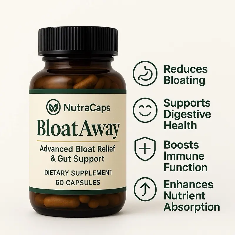 BloatAway | Fast-Acting Bloating Relief Probiotic & Digestive Enzymes, 30-Day Supply | Natural Gut Health Dietary Supplement Edible Vitamin