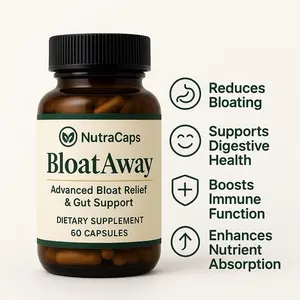 BloatAway | Fast-Acting Bloating Relief Probiotic & Digestive Enzymes, 30-Day Supply | Natural Gut Health Dietary Supplement Edible Vitamin