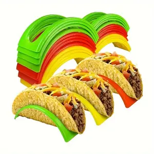 Random Color Taco Holder, 6pcs Plastic Food Stand, Multifunctional Sandwich Support for Home Kitchen